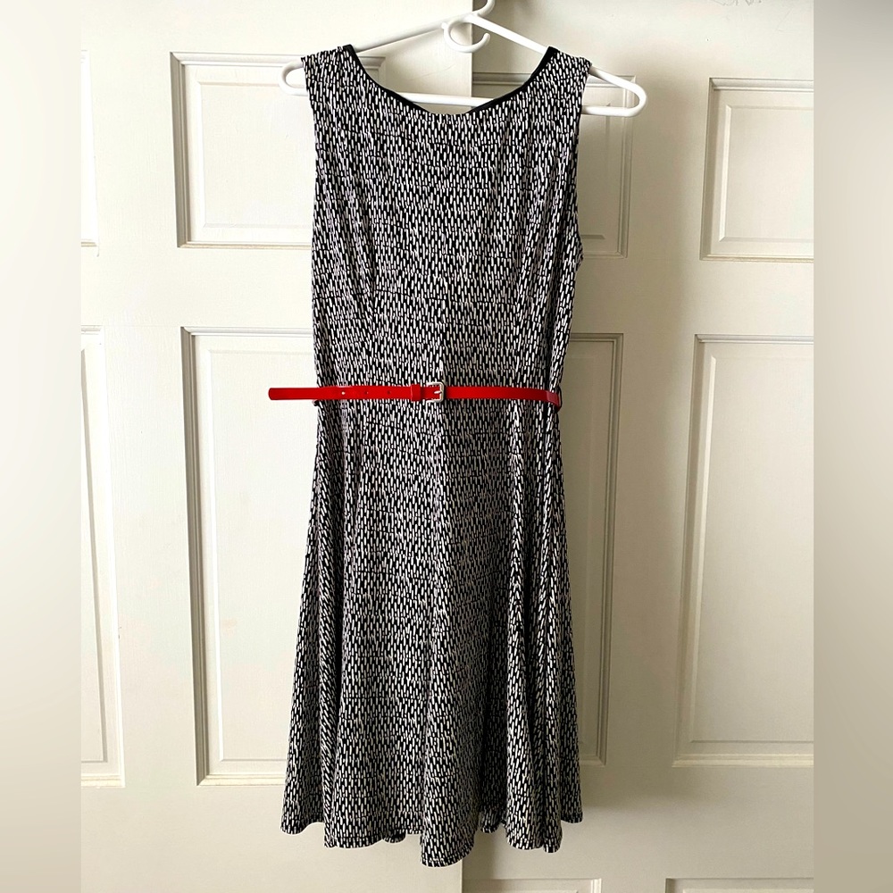 Business casual belted dress